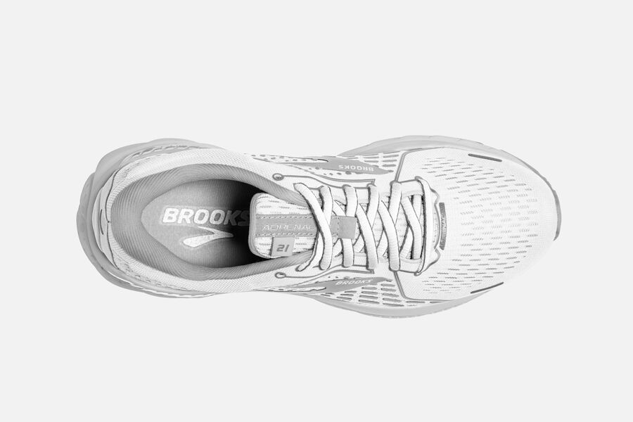 Brooks Adrenaline GTS 21 Road Running Shoes Womens White/Grey 561947-BYJ